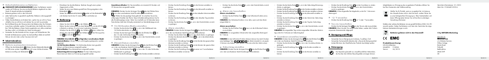 C/°f einstellen, Ton ein-/ausschalten, Reinigung und pflege | Entsorgung, Countdown einstellen/starten, Alarm ein-/ausschalten, Geburtstag einstellen, Bedienung, /24-stunden-modus einstellen, Uhrzeit/datum einstellen | Auriol H14044 User Manual | Page 10 / 10