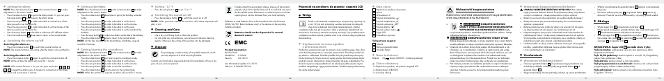 Obsługa, Wskazówki bezpieczeństwa dla bateri, Uruchomienie | Wymiana/wkładanie baterii, Wskazówki bezpieczeństwa, Opis części, Dane techniczne, Zakres dostawy, Pojemnik na przybory do pisania i zegarek lcd, Wstęp | Auriol H14044 User Manual | Page 2 / 10