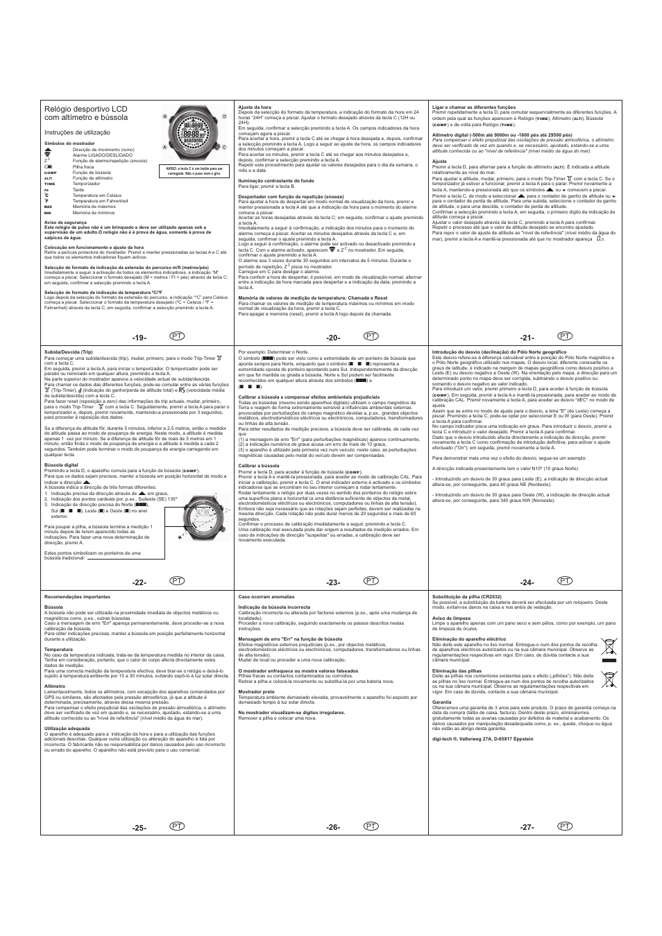 Seite4, Relógio desportivo lcd com altímetro e bússola | Auriol 1-LD3061 User Manual | Page 4 / 7