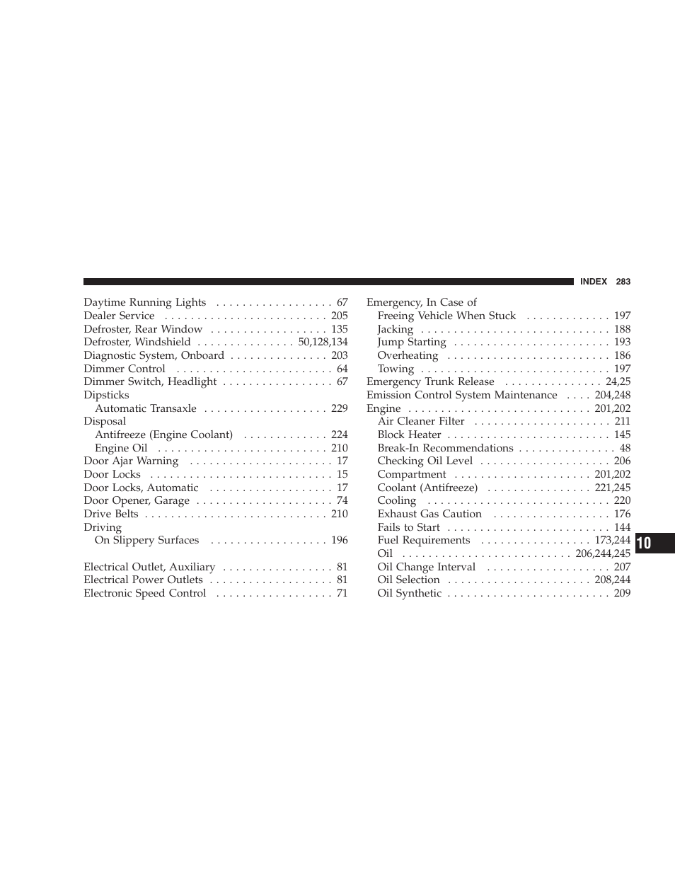 Dodge 2005 JR41 Stratus User Manual | Page 283 / 293