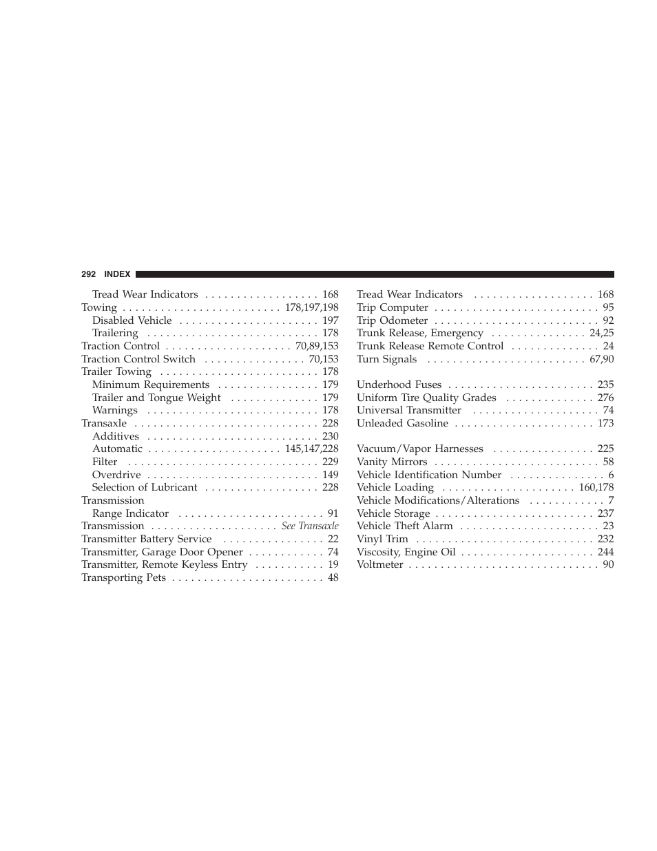 Dodge 2005 JR41 Stratus User Manual | Page 292 / 293