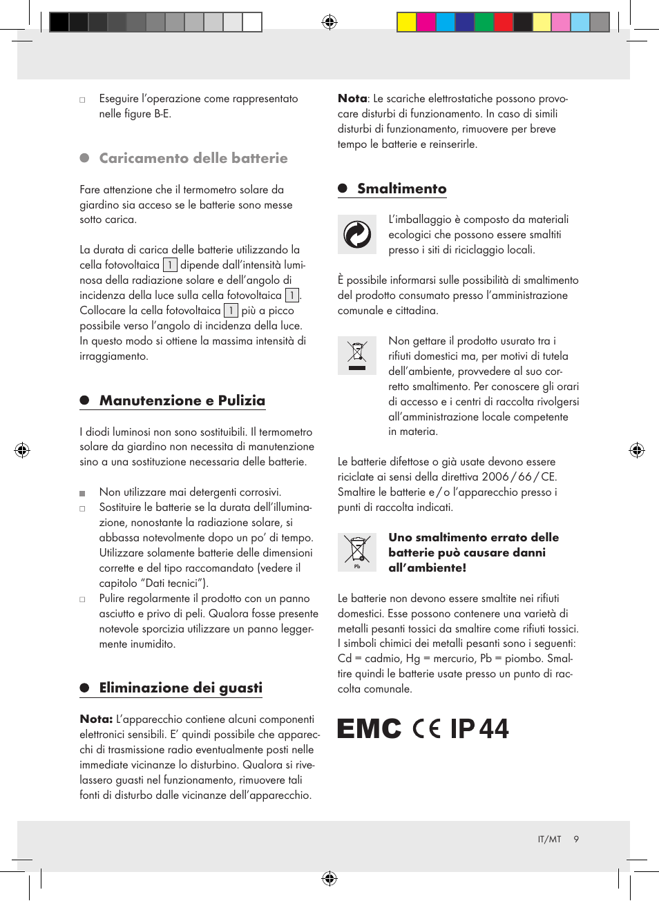 Caricamento delle batterie, Manutenzione e pulizia, Eliminazione dei guasti | Smaltimento | Auriol Z31269 User Manual | Page 9 / 19