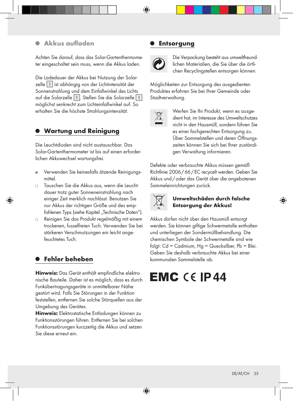 Akkus aufladen, Wartung und reinigung, Fehler beheben | Entsorgung | Auriol Z31269 User Manual | Page 25 / 26
