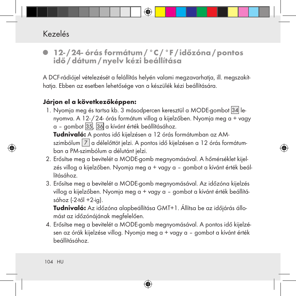 Kezelés | Auriol Z31130 User Manual | Page 104 / 297