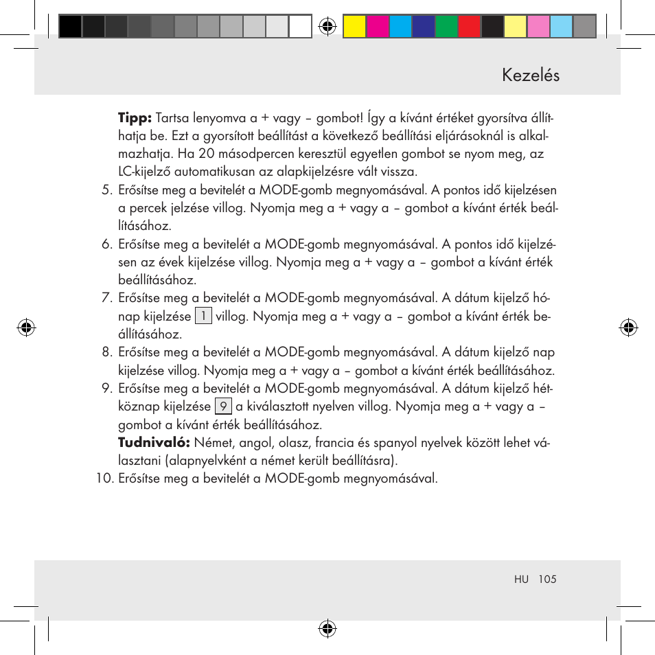 Kezelés | Auriol Z31130 User Manual | Page 105 / 297