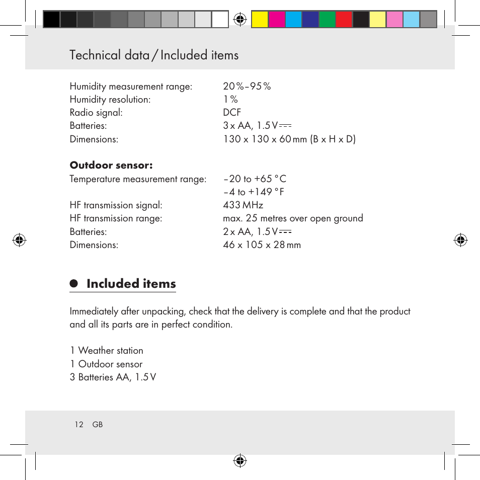 Included items | Auriol Z31130 User Manual | Page 12 / 297