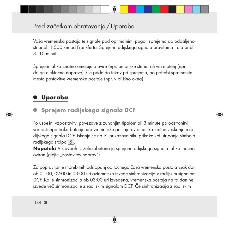 Uporaba pred začetkom obratovanja / uporaba, Uporaba sprejem radijskega signala dcf | Auriol Z31130 User Manual | Page 144 / 297