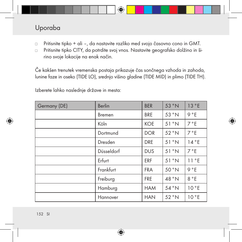Uporaba | Auriol Z31130 User Manual | Page 152 / 297
