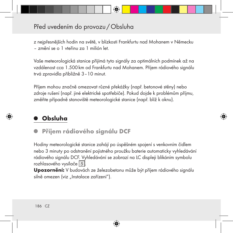 Před uvedením do provozu / obsluha, Obsluha, Obsluha příjem rádiového signálu dcf | Auriol Z31130 User Manual | Page 186 / 297