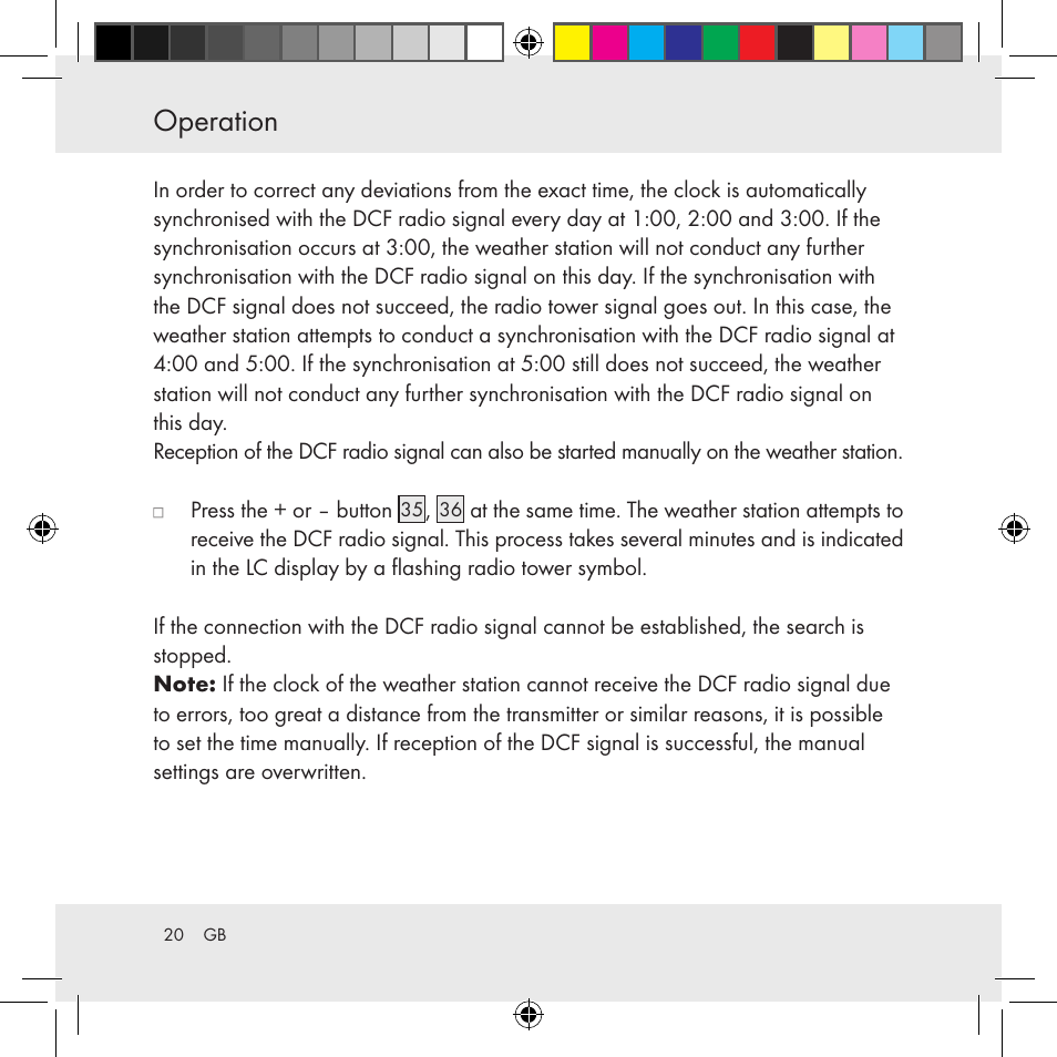 Operation | Auriol Z31130 User Manual | Page 20 / 297