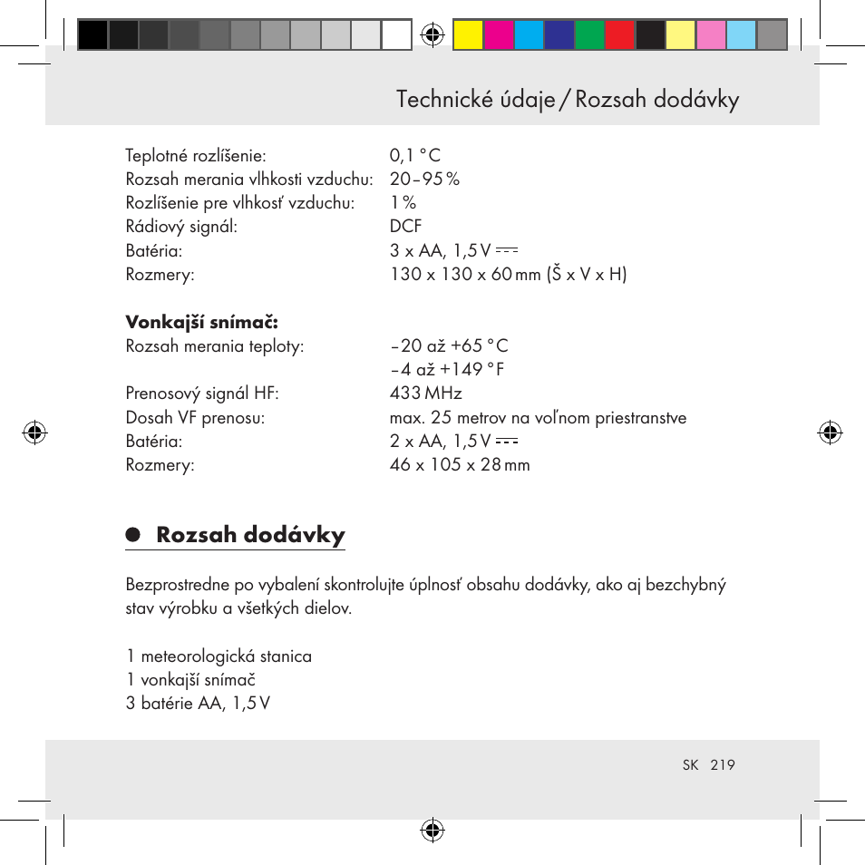 Rozsah dodávky | Auriol Z31130 User Manual | Page 219 / 297