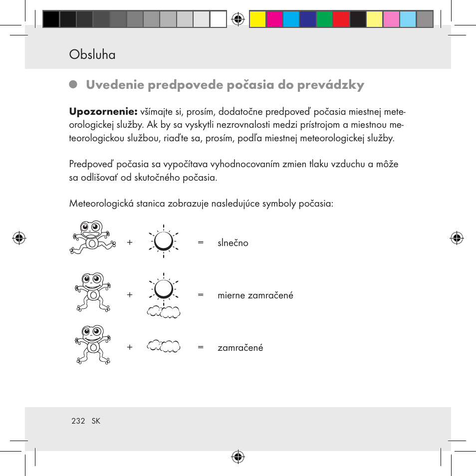 Obsluha, Uvedenie predpovede počasia do prevádzky | Auriol Z31130 User Manual | Page 232 / 297