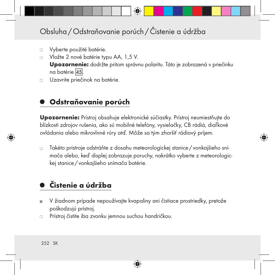 Obsluha / odstraňovanie porúch / čistenie a údržba, Čistenie a údržba / likvidácia, Odstraňovanie porúch | Čistenie a údržba | Auriol Z31130 User Manual | Page 252 / 297