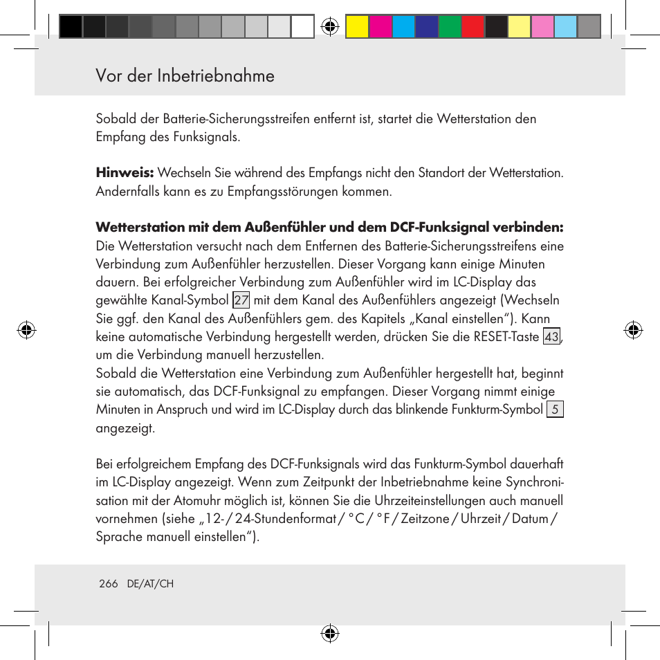 Vor der inbetriebnahme, Vor der inbetriebnahme / bedienung | Auriol Z31130 User Manual | Page 266 / 297