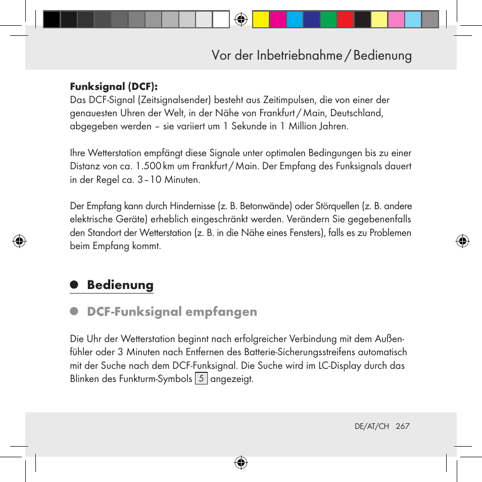 Bedienung dcf-funksignal empfangen | Auriol Z31130 User Manual | Page 267 / 297