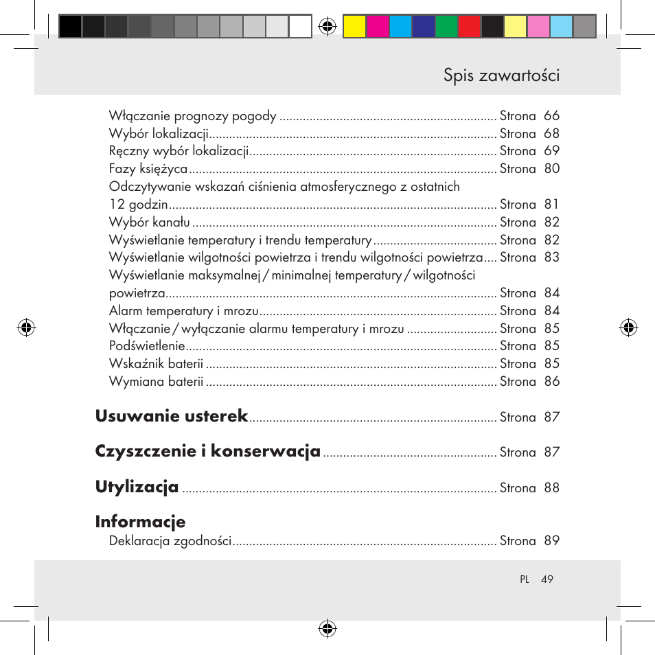 Spis zawartości | Auriol Z31130 User Manual | Page 49 / 297