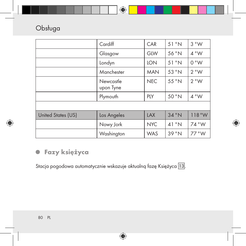 Obsługa, Fazy księżyca | Auriol Z31130 User Manual | Page 80 / 297