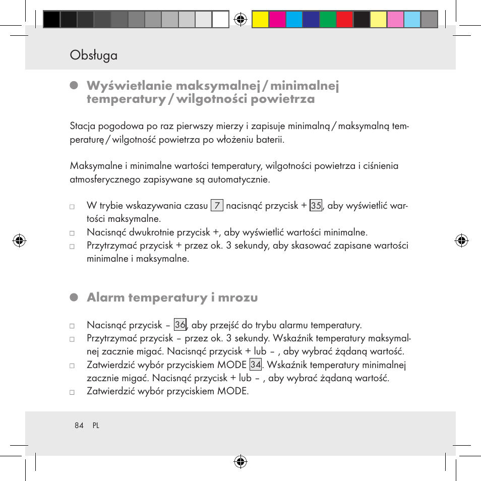 Obsługa, Alarm temperatury i mrozu | Auriol Z31130 User Manual | Page 84 / 297