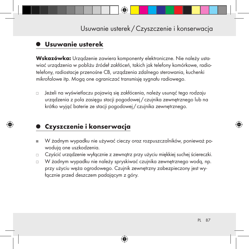 Usuwanie usterek, Czyszczenie i konserwacja | Auriol Z31130 User Manual | Page 87 / 297