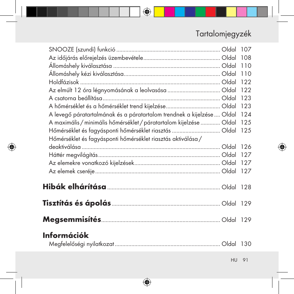 Tartalomjegyzék | Auriol Z31130 User Manual | Page 91 / 297