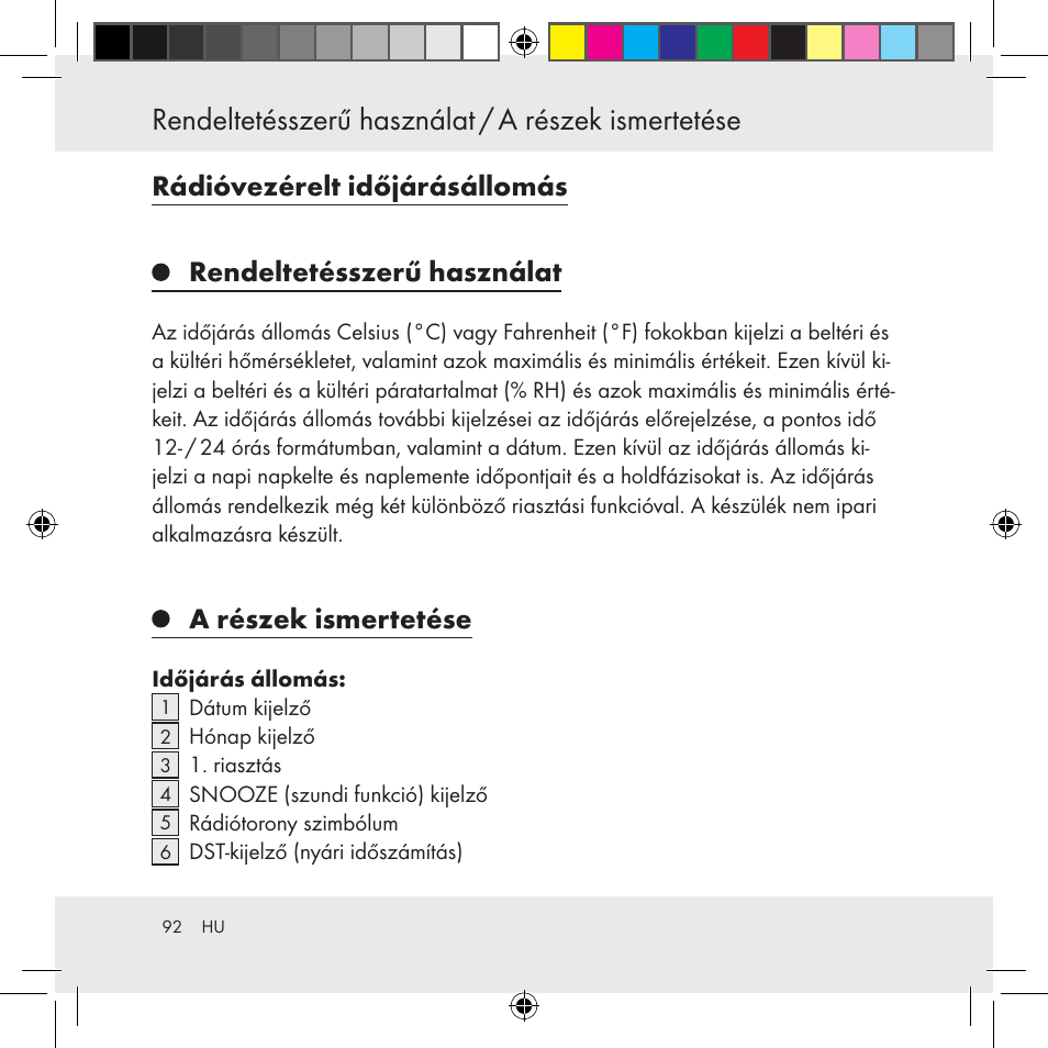 A részek ismertetése | Auriol Z31130 User Manual | Page 92 / 297