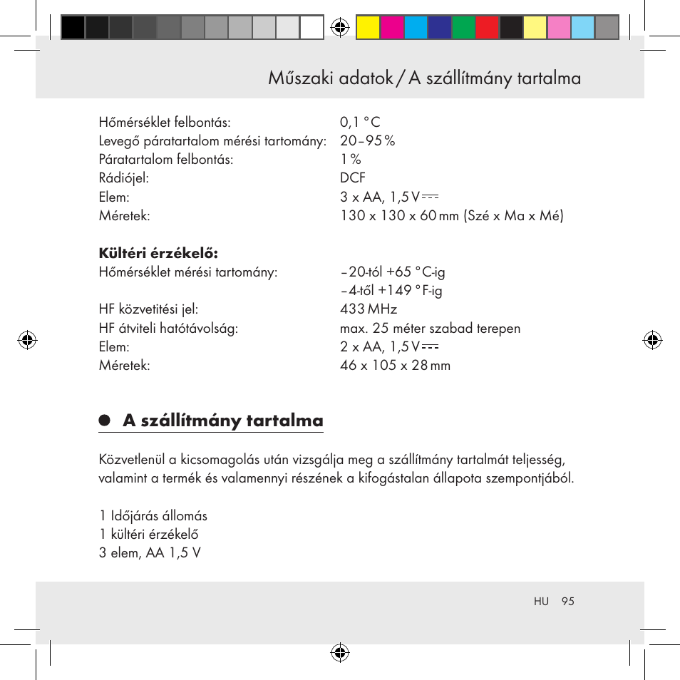 A szállítmány tartalma | Auriol Z31130 User Manual | Page 95 / 297