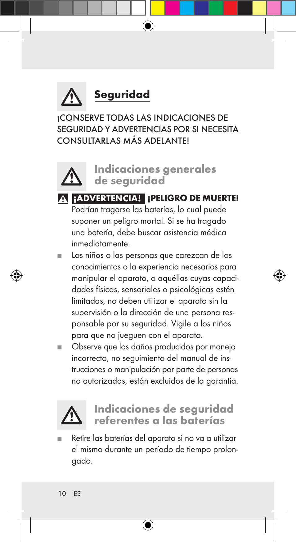 Seguridad, Indicaciones generales de seguridad | Auriol Z29962C User Manual | Page 10 / 112