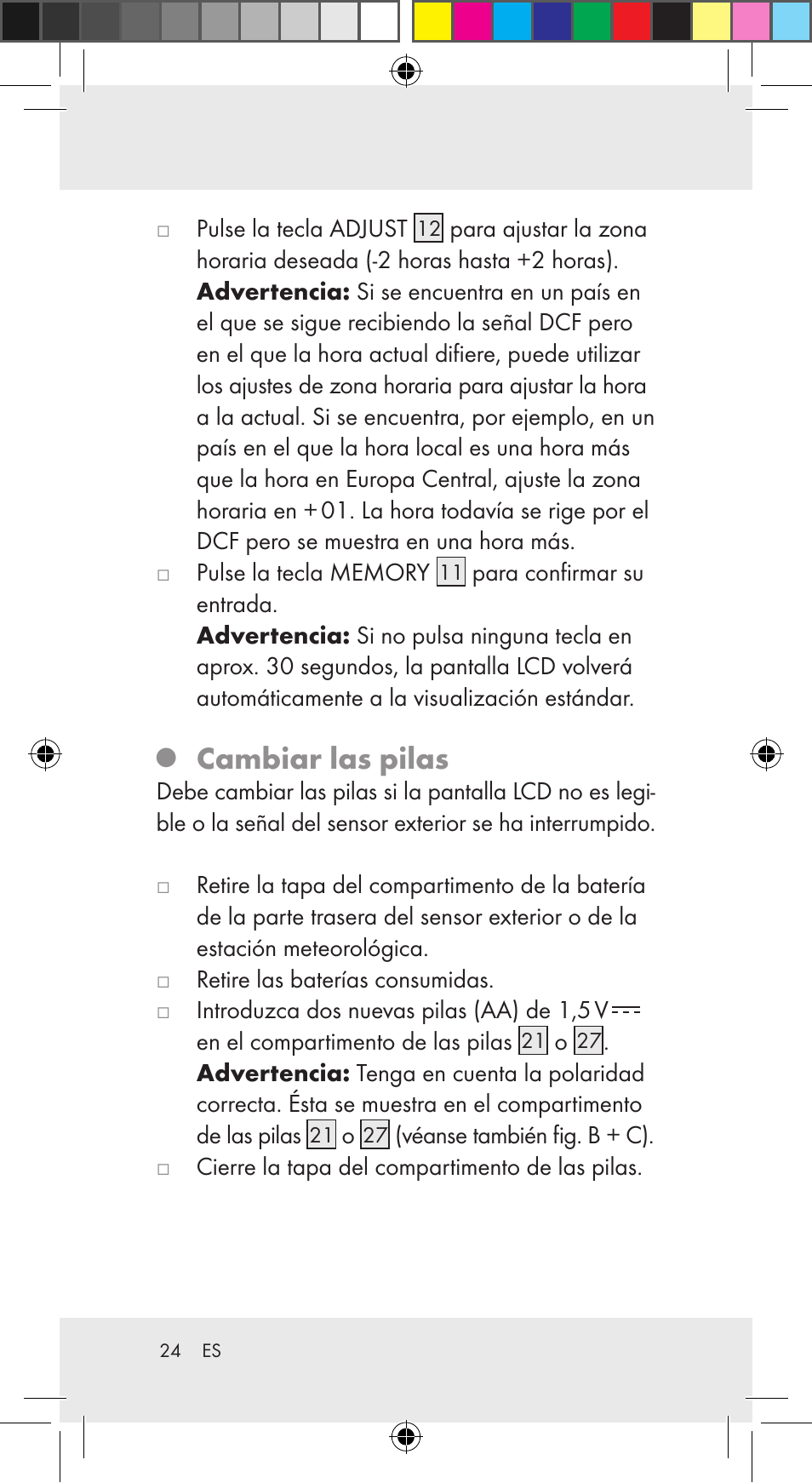 Cambiar las pilas | Auriol Z29962C User Manual | Page 24 / 112