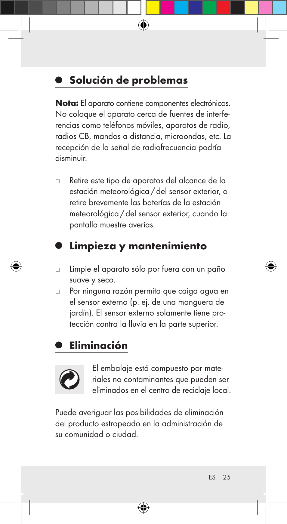 Solución de problemas, Limpieza y mantenimiento, Eliminación | Auriol Z29962C User Manual | Page 25 / 112