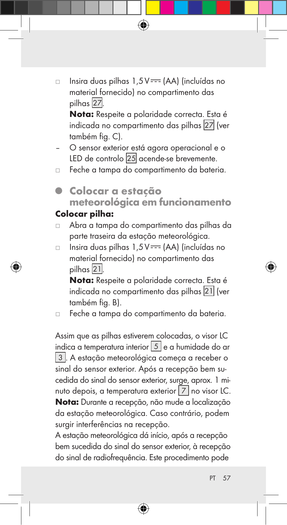 Colocar a estação meteorológica em funcionamento | Auriol Z29962C User Manual | Page 57 / 112