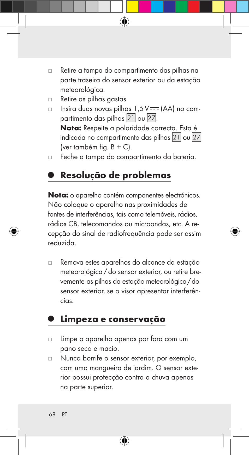 Resolução de problemas, Limpeza e conservação | Auriol Z29962C User Manual | Page 68 / 112