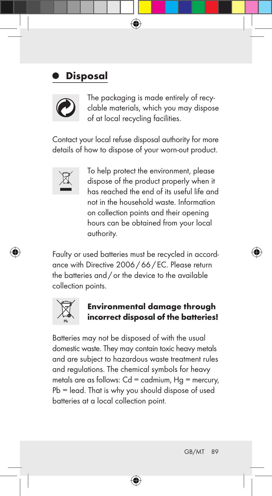 Disposal | Auriol Z29962C User Manual | Page 89 / 112