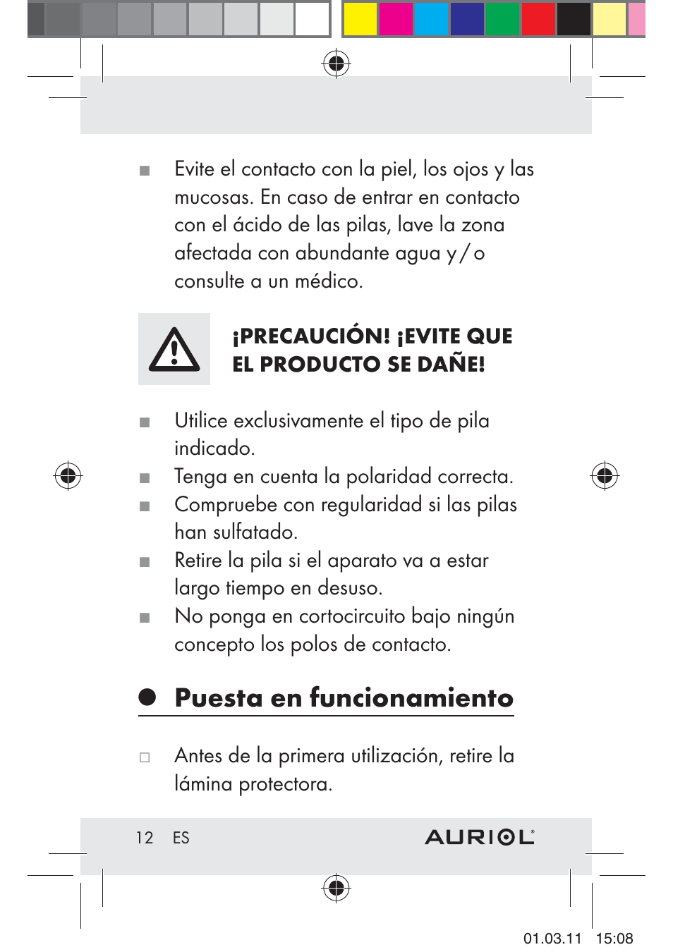 Puesta en funcionamiento | Auriol H4286A_B User Manual | Page 14 / 81