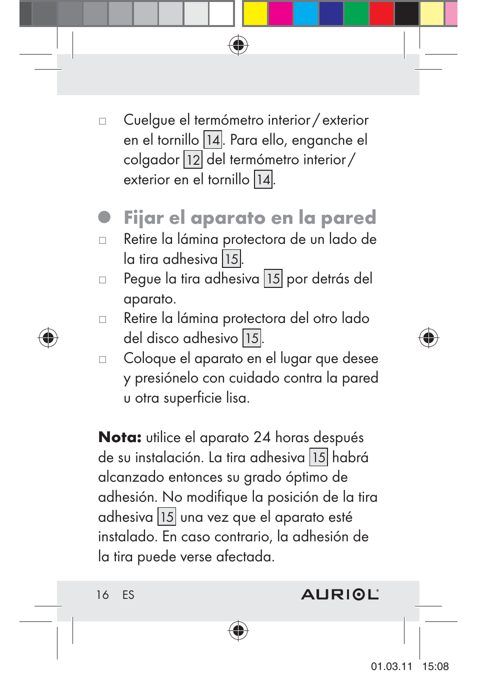 Fijar el aparato en la pared | Auriol H4286A_B User Manual | Page 18 / 81