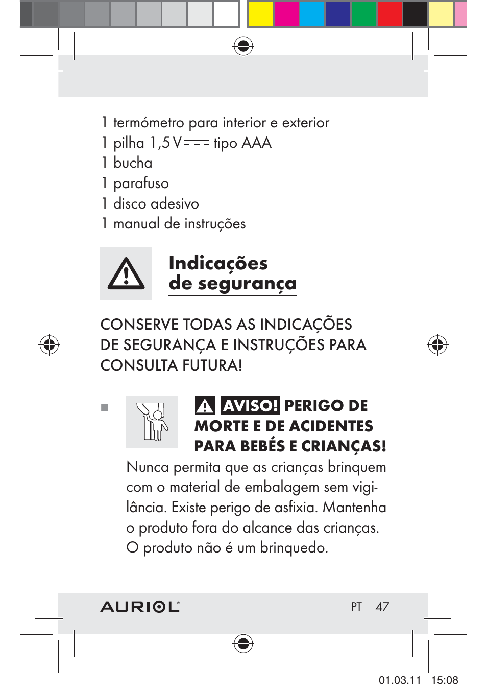 Indicações de segurança | Auriol H4286A_B User Manual | Page 49 / 81