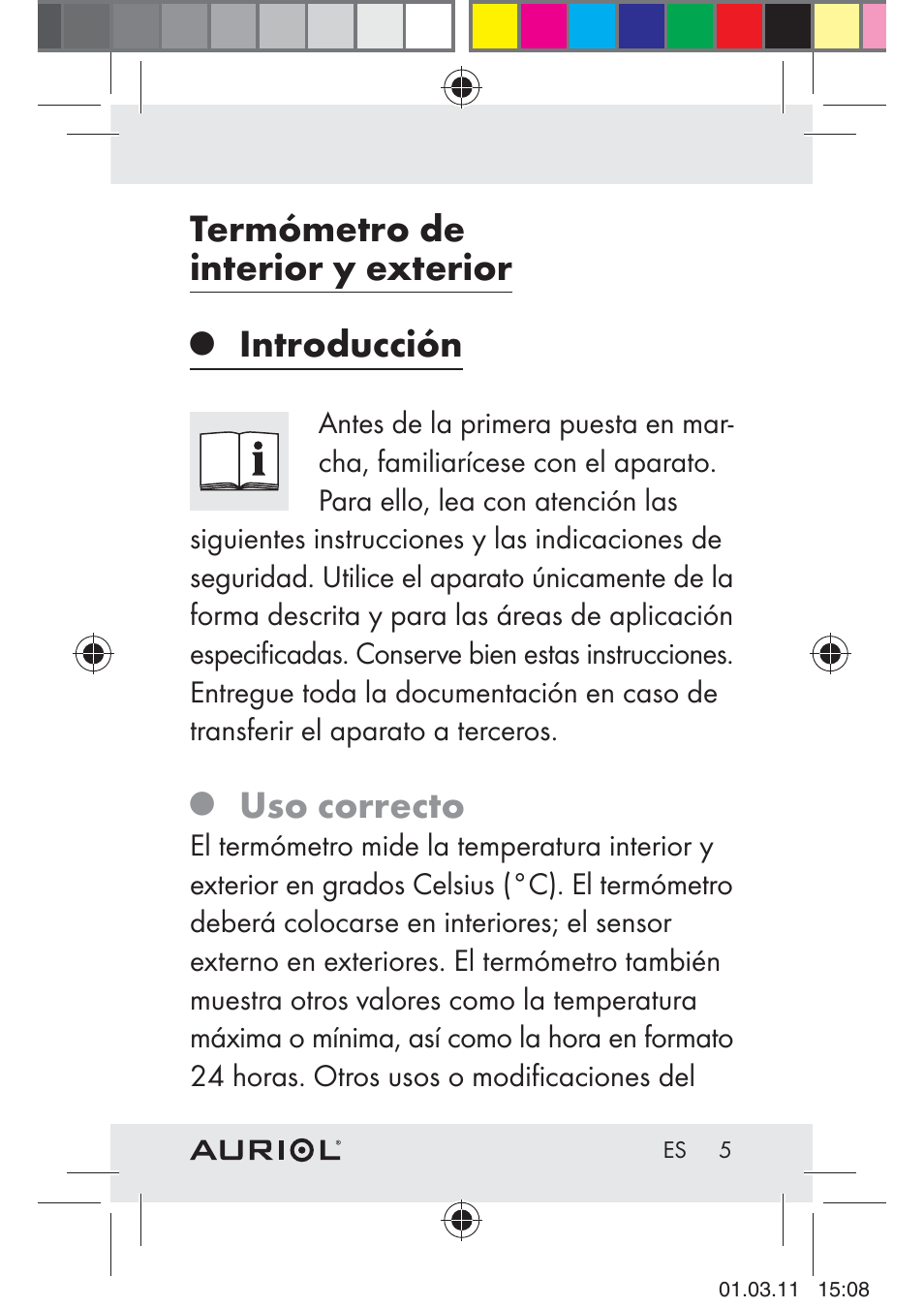 Termómetro de interior y exterior, Introducción, Uso correcto | Auriol H4286A_B User Manual | Page 7 / 81