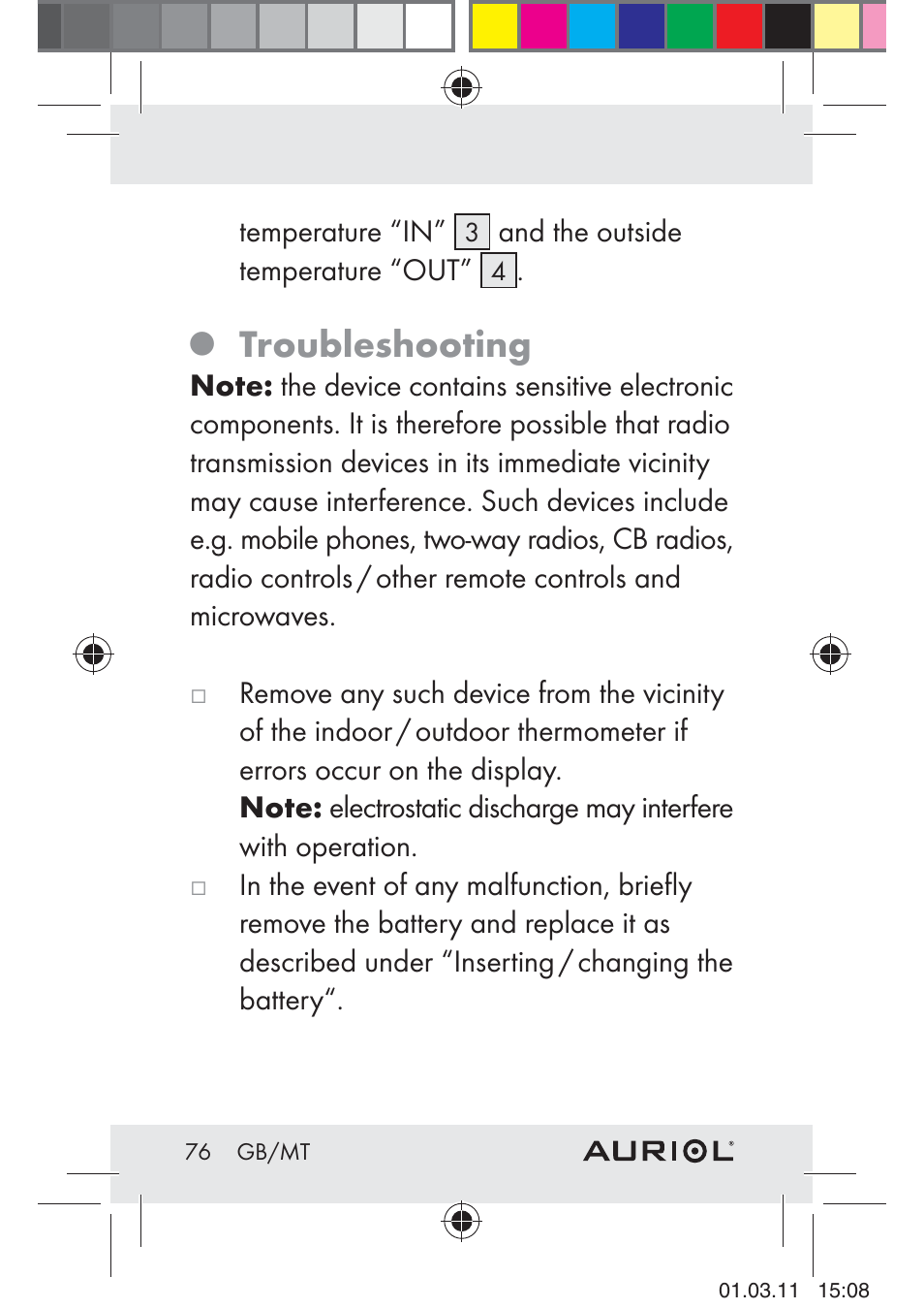 Troubleshooting | Auriol H4286A_B User Manual | Page 78 / 81