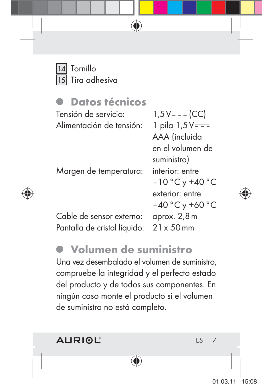 Datos técnicos, Volumen de suministro | Auriol H4286A_B User Manual | Page 9 / 81