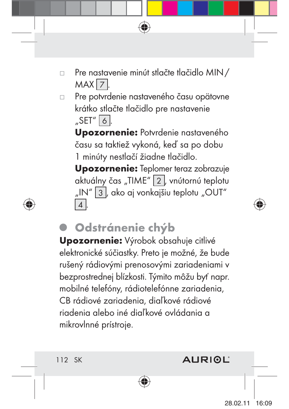 Odstránenie chýb | Auriol H4286A_B User Manual | Page 114 / 117