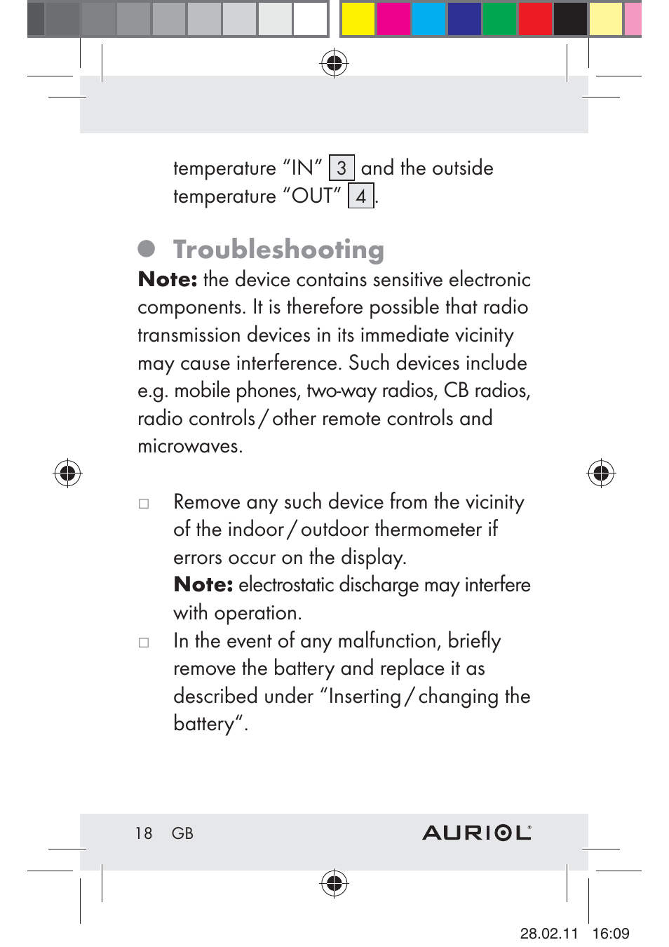 Troubleshooting | Auriol H4286A_B User Manual | Page 20 / 117