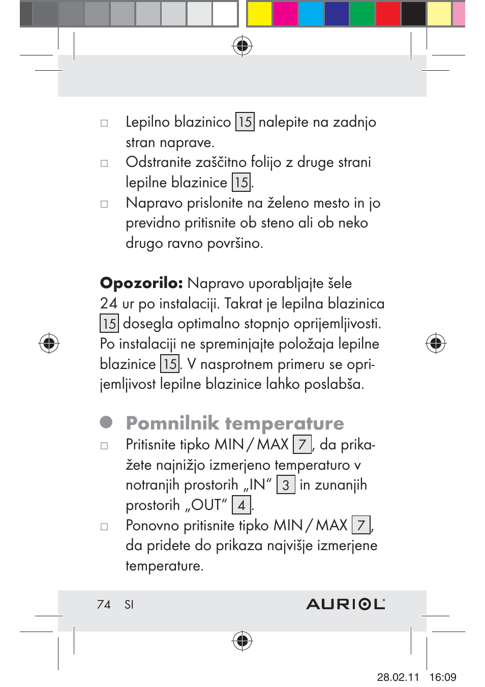 Pomnilnik temperature | Auriol H4286A_B User Manual | Page 76 / 117
