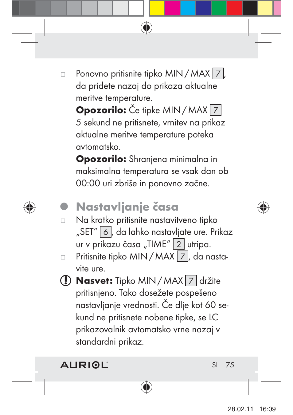 Nastavljanje časa | Auriol H4286A_B User Manual | Page 77 / 117