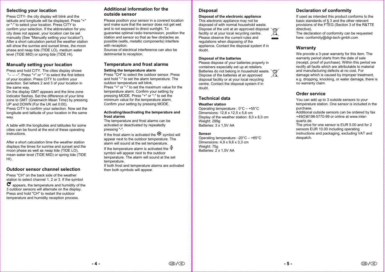 Auriol 4-LD3091 User Manual | Page 4 / 12