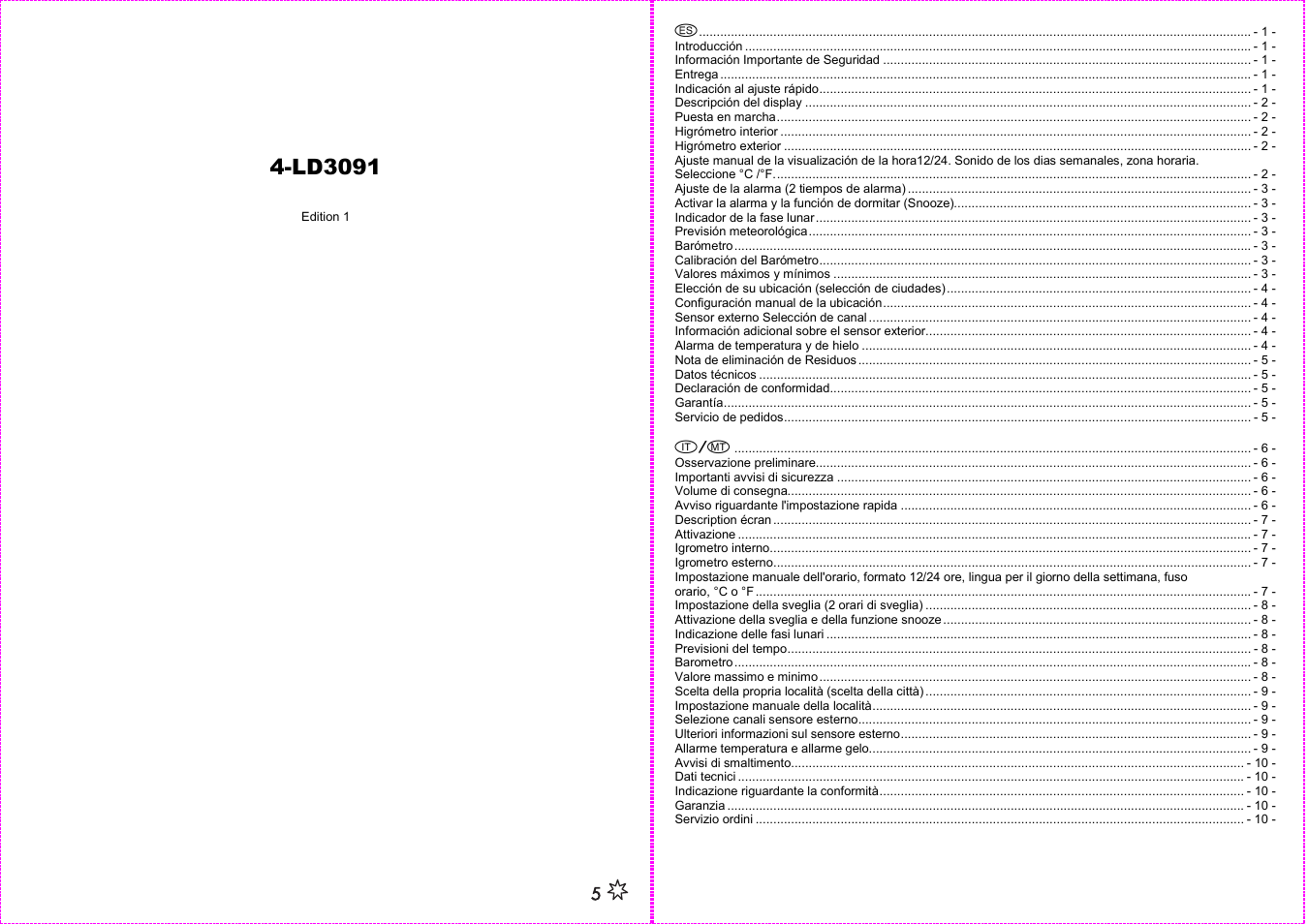Auriol 4-LD3091 User Manual | 12 pages