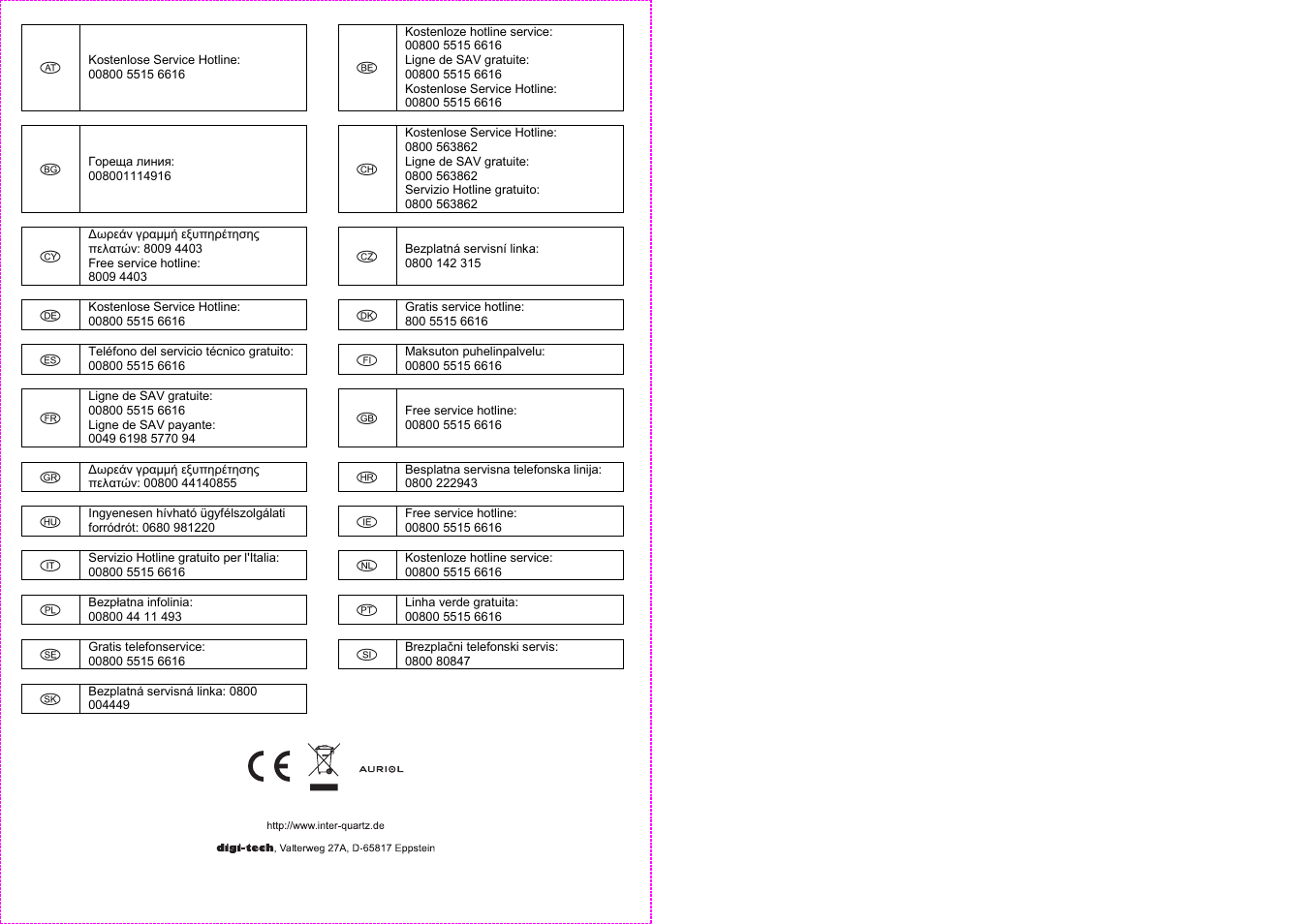 Auriol 4-LD3091 User Manual | Page 12 / 12