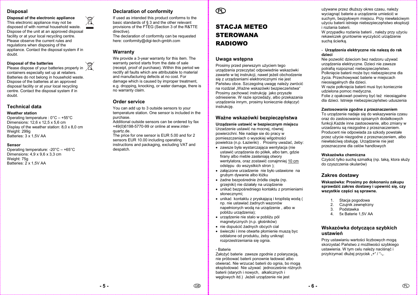 Auriol 4-LD3091 User Manual | Page 5 / 20