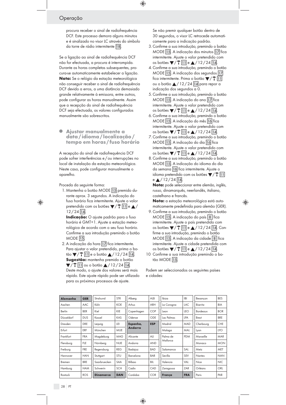 Operação | Auriol Z31092 User Manual | Page 28 / 53