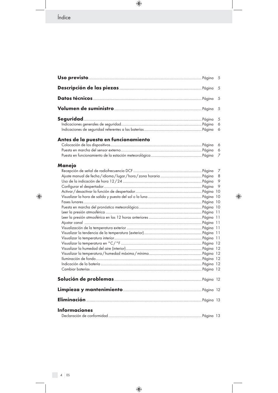 Índice | Auriol Z31092 User Manual | Page 4 / 53