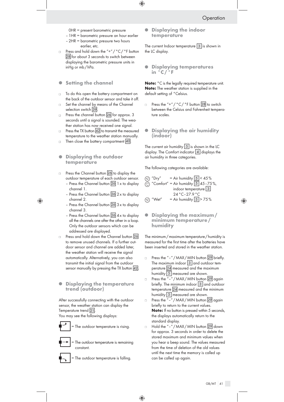 Operation | Auriol Z31092 User Manual | Page 41 / 53