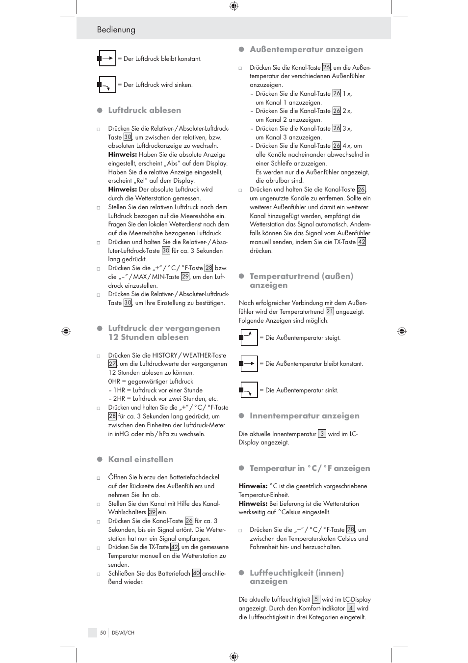 Bedienung | Auriol Z31092 User Manual | Page 50 / 53